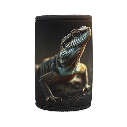 Stubbie Cooler - Aussie Frilled Neck Lizard Design