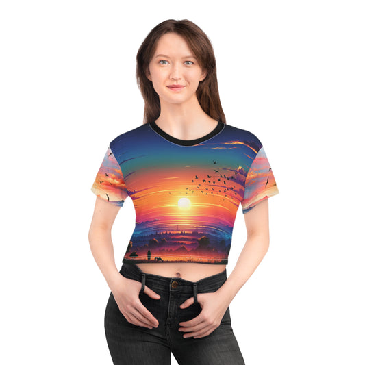 Rockingham Sunsets Crop Tee (AOP)