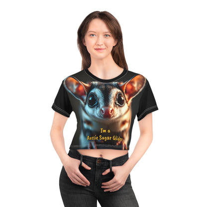 Aussie Sugar Glider Crop Tee AOP