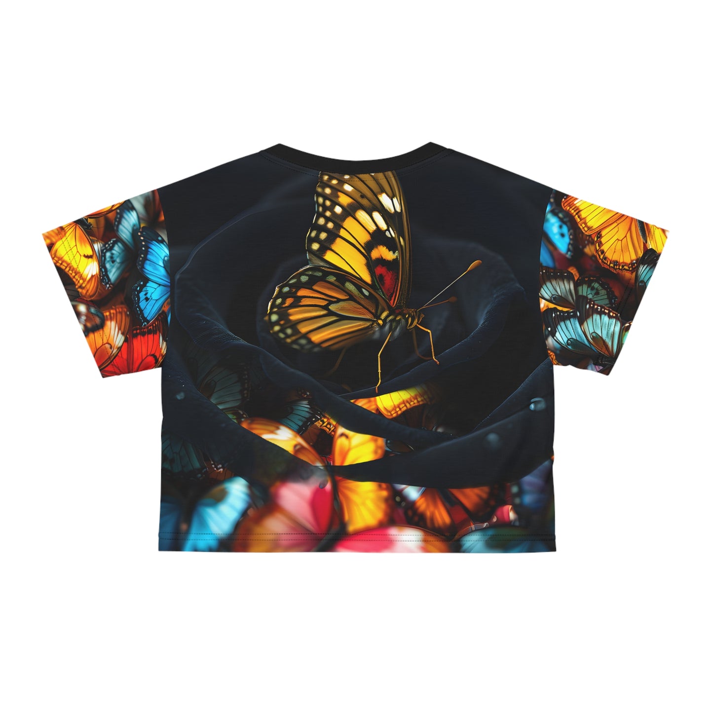 Butterfly Crop Tee - Aussie Butterfly Design AOP