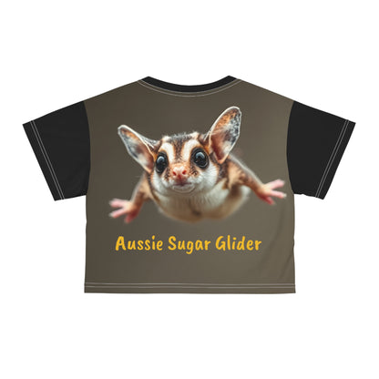 Aussie Sugar Glider Crop Tee AOP