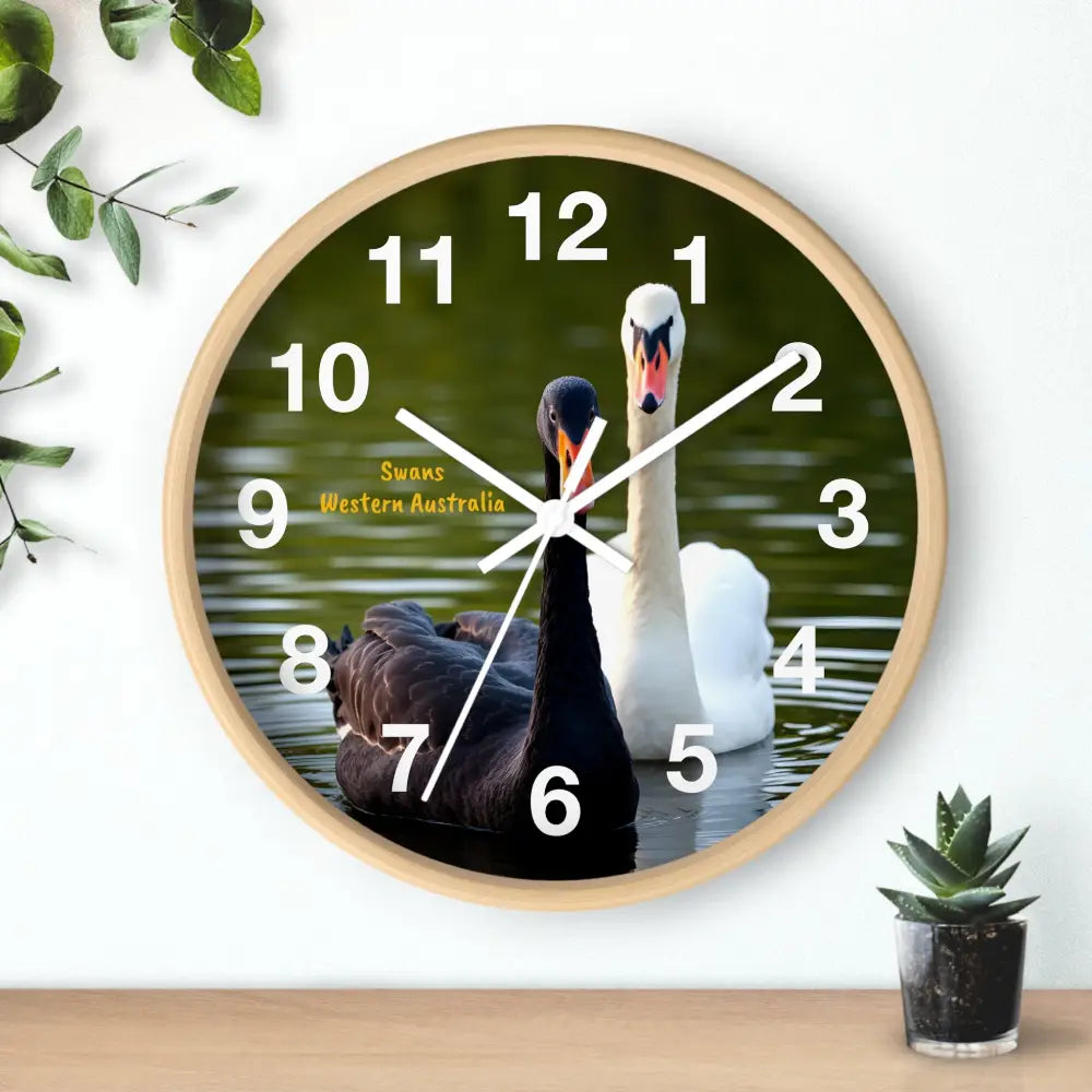 Swan River Swans Wall Clock