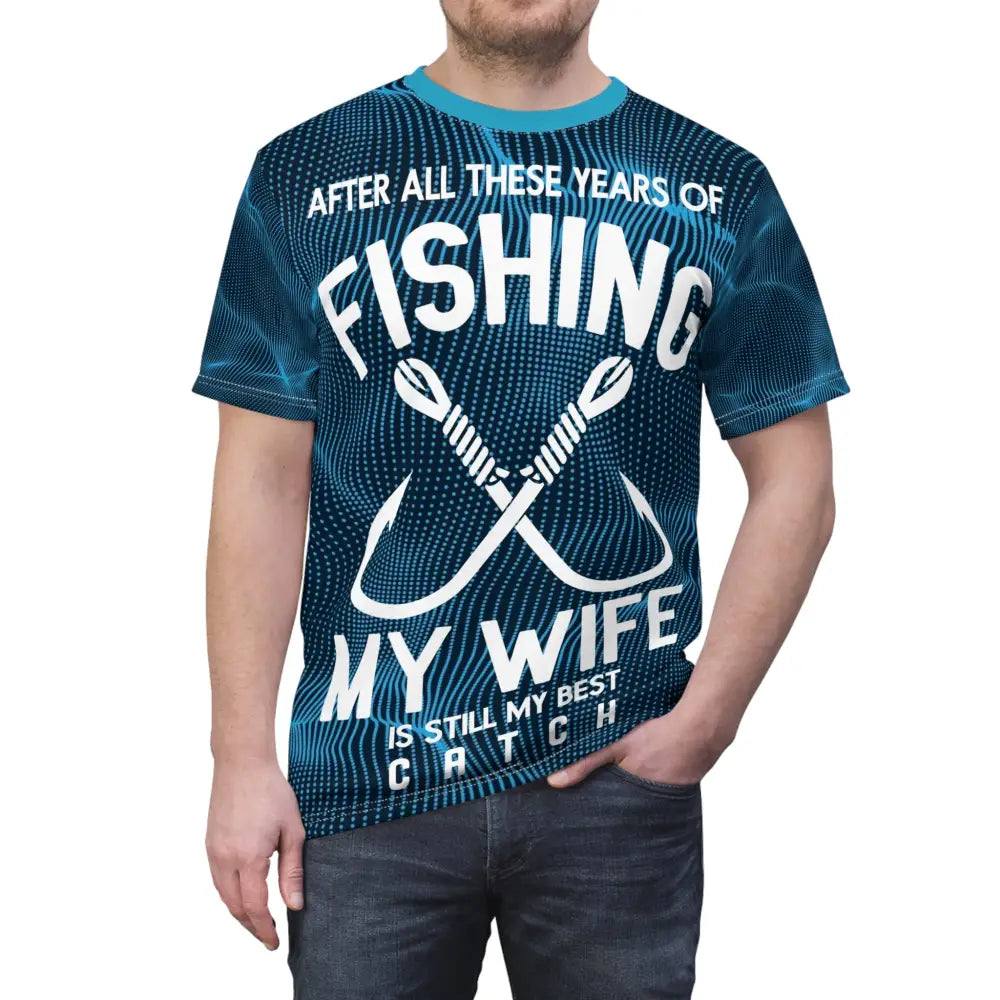 Wife Best Catch Fishers Unisex Cut & Sew Tee (AOP)