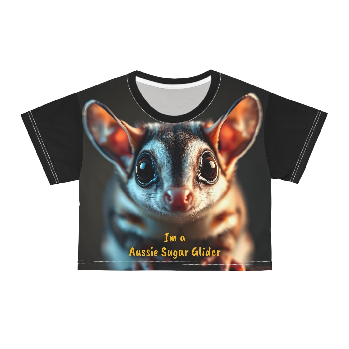 Aussie Sugar Glider Crop Tee AOP