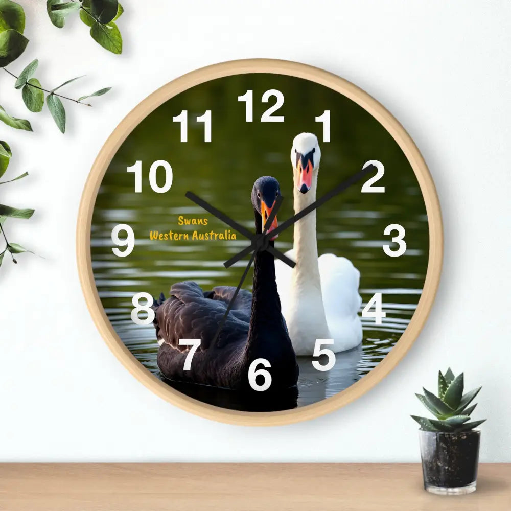 Swan River Swans Wall Clock