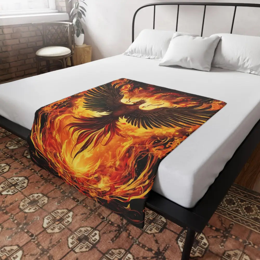 Aussie Fire Bird Plush Fleece Blanket - Tony's Aussie Prints