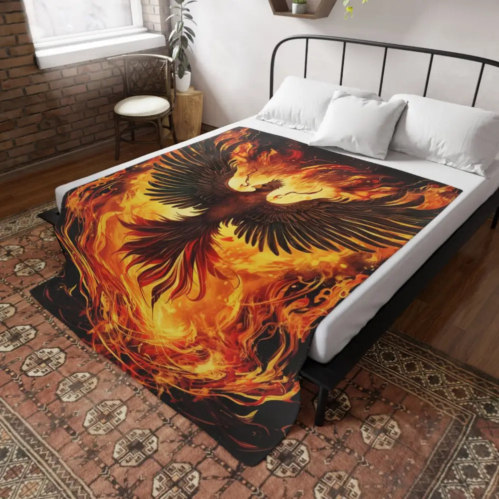 Aussie Fire Bird Plush Fleece Blanket - Tony's Aussie Prints