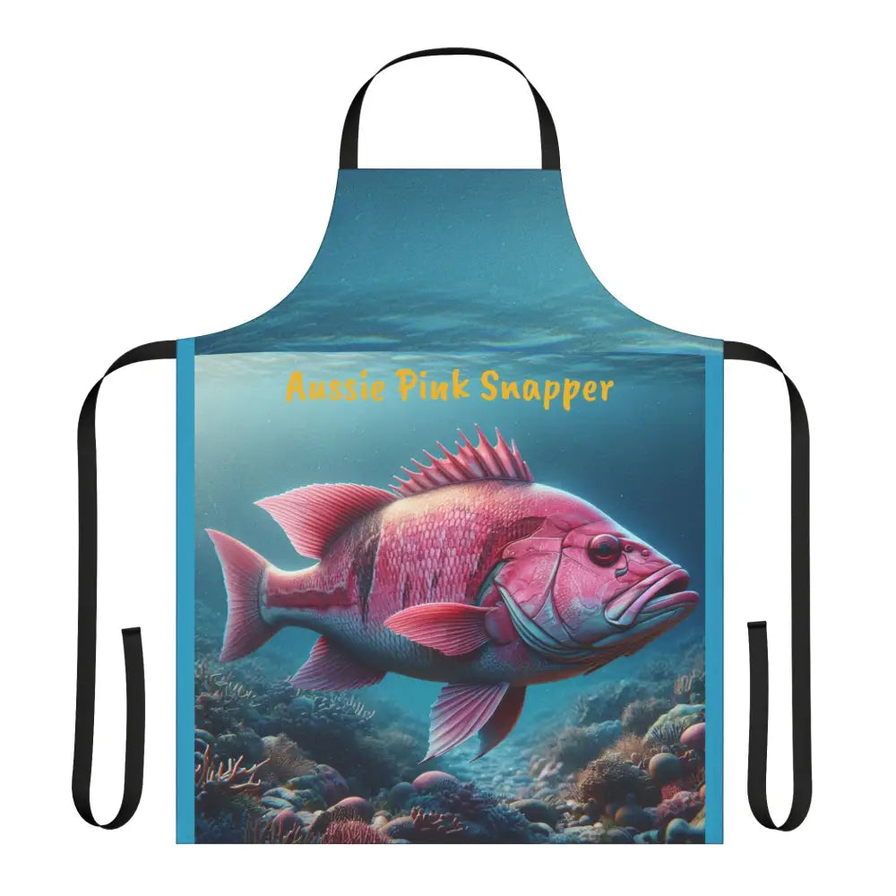 Aussie Pink Snapper Apron (Aop) One Size / Black All Over Prints