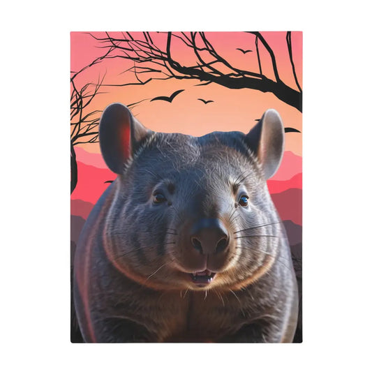 Aussie Wombat Plush Fleece Blanket - Tony's Aussie Prints